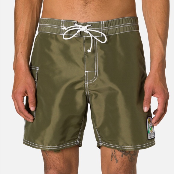 Katin Waterman Trunk Mens 29 Olive Night Surf Swim Board Shorts K-Man Patch - Picture 8 of 8